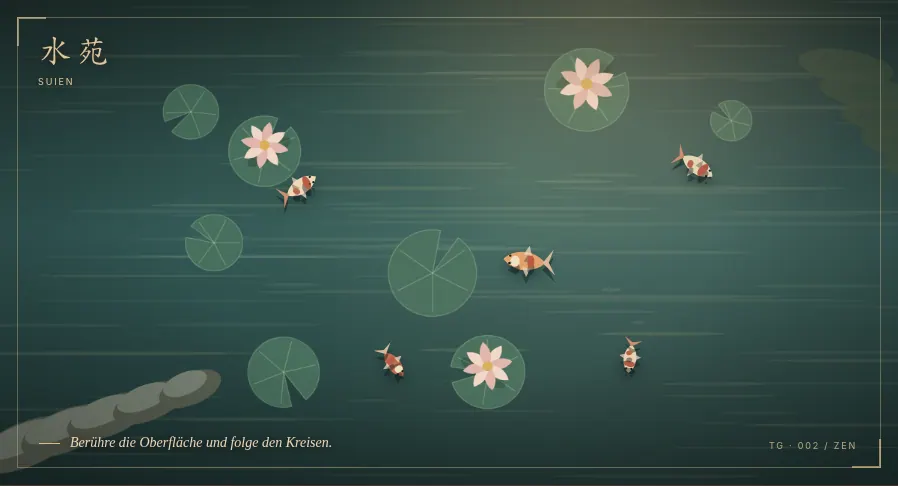 Tatsächliche Spielgrafik: Der Koi-Teich