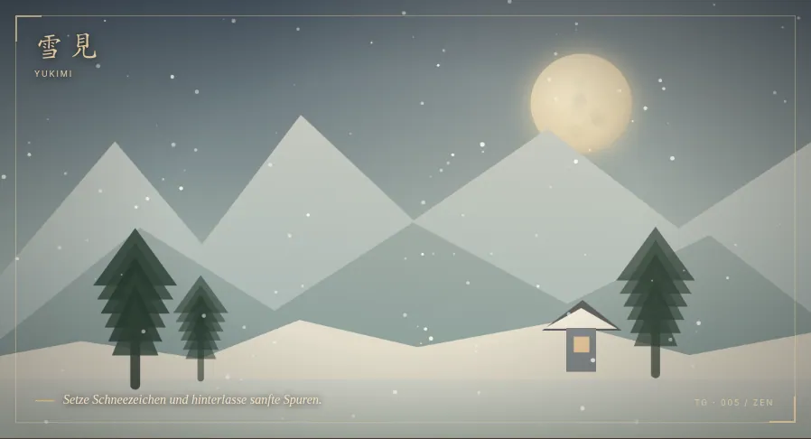 Tatsächliche Spielgrafik: Der Schneegarten